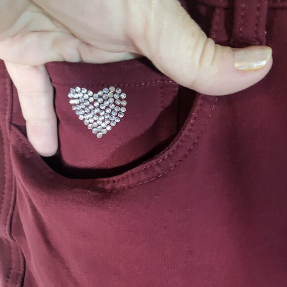 Dream Jeannes by Quacker Factory Women's Stretch Jeans Size 14 Maroon/Plum - Picture 4 of 14